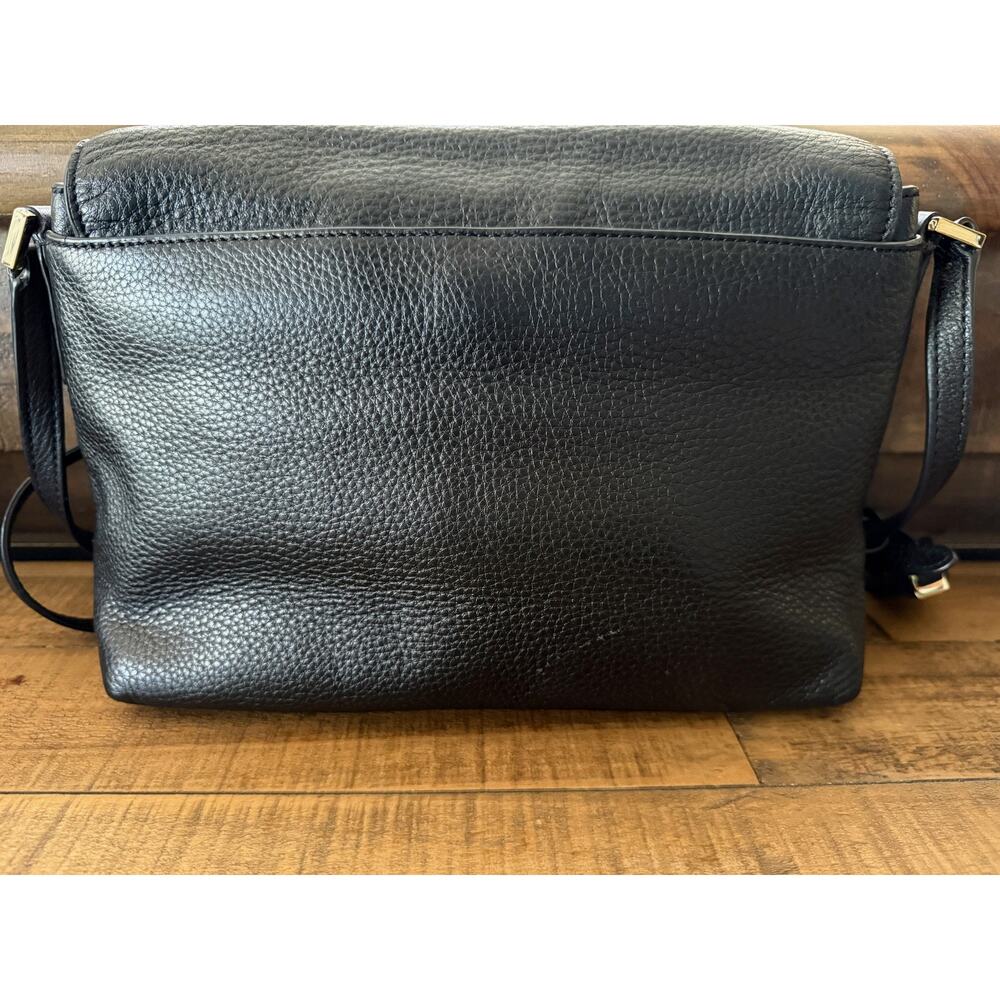 TORY BURCH Crossbody Bag Women's Black Pebbled Leather Tassel Logo Shoulder - Picture 4 of 16